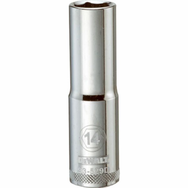 DeWalt® DWMT93529OSP Polished Chrome Vanadium Deep Metric Sockets, 1/2", 14 mm