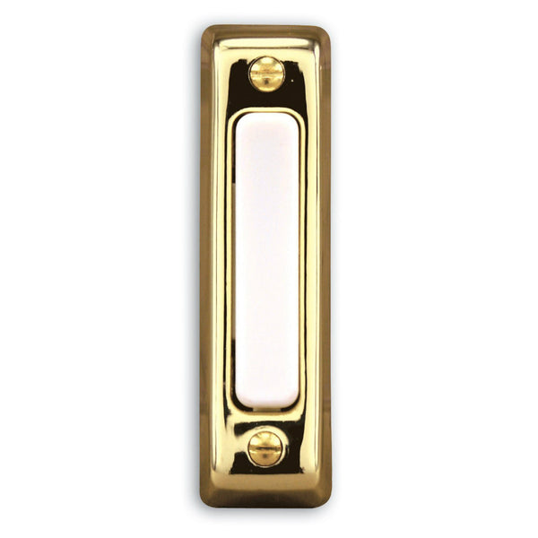 Heath Zenith® SL-664-02 Wired Push Button with Polished Brass Finish, Plastic