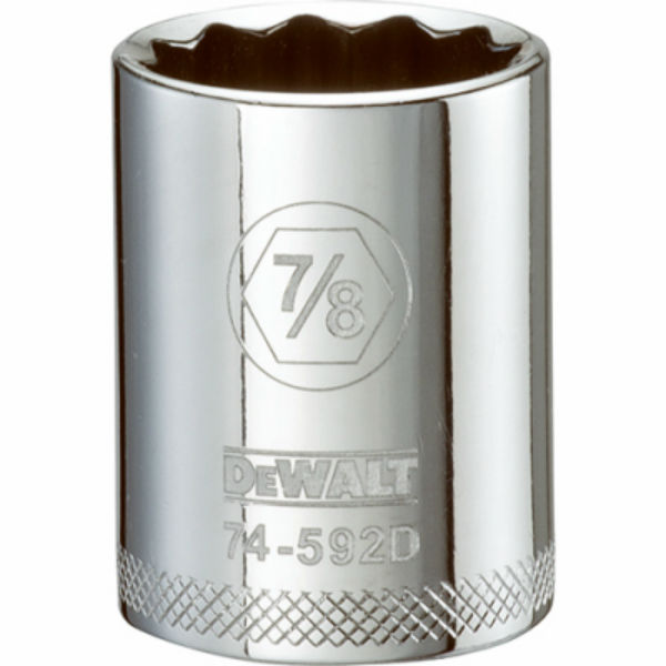 DeWalt® DWMT74592OSP Polished Chrome Vanadium Hand Sockets, 1/2" Drive, 7/8"
