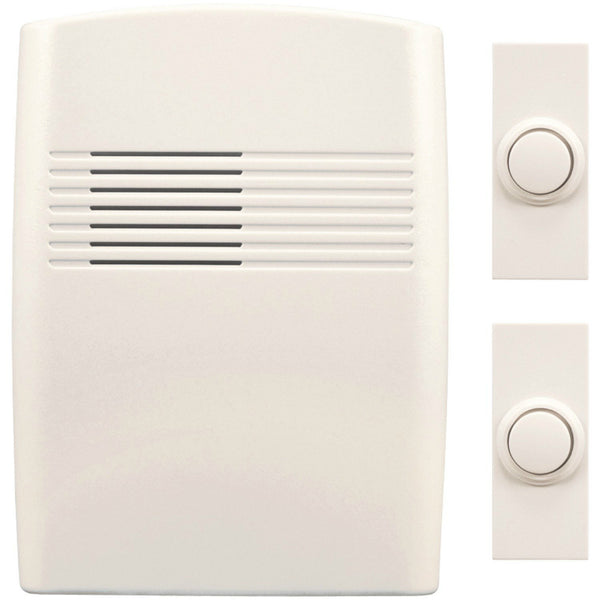 Heath Zenith SL-7762-02 Wireless Doorbell Kit, 3-Sound Options, Off-White Cover