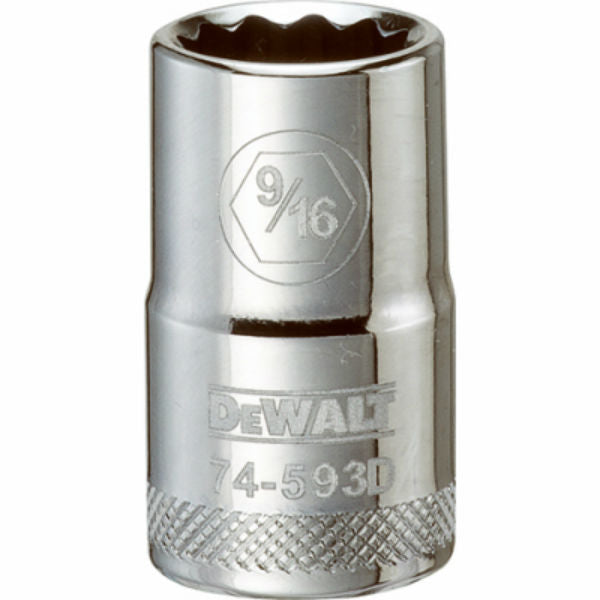 DeWalt® DWMT74593OSP Polished Chrome Vanadium Hand Sockets, 1/2" Drive, 9/16"