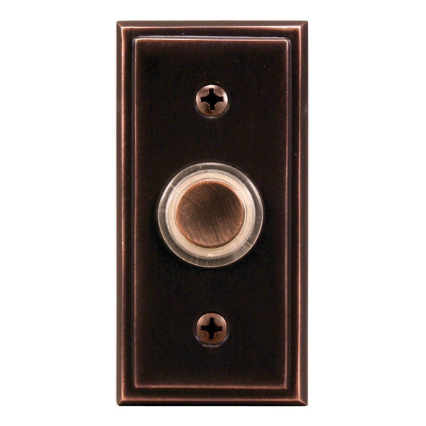 Heath Zenith® SL-602-02 Wired Push Button with Oil Rubbed Bronze Finish, Metal