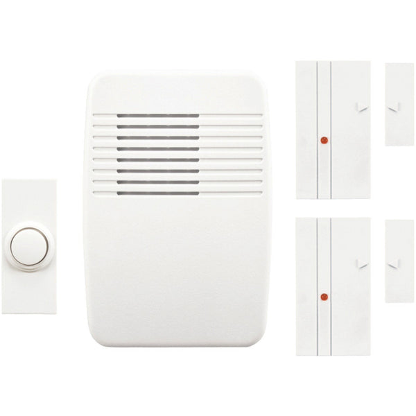 Heath Zenith SL-7352-02 Wireless Home Alert Kit w/ 3-Sound Options, White Cover
