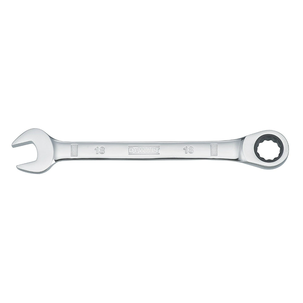 DeWalt® DWMT72306OSP Ratcheting Combination Metric Wrench, Chrome, 12 Pt, 18 mm
