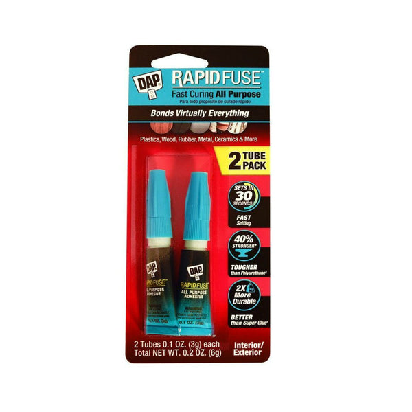 DAP® 00158 RapidFuse™ Fast-Curing All-Purpose Adhesive, 3 Gram, 2-Pack