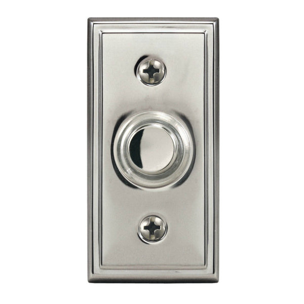 Heath Zenith® SL-631-02 Wired Push Button with Nickel Finish, Lighted, Metal