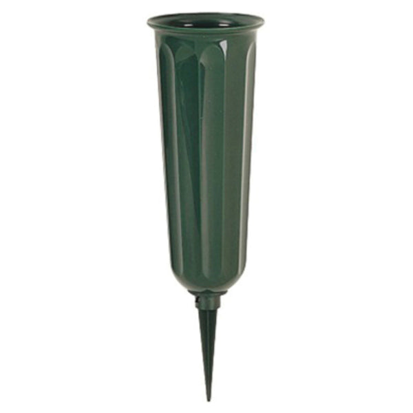 Novelty 05011 Round Bottom Plastic Cemetery Vase, Green