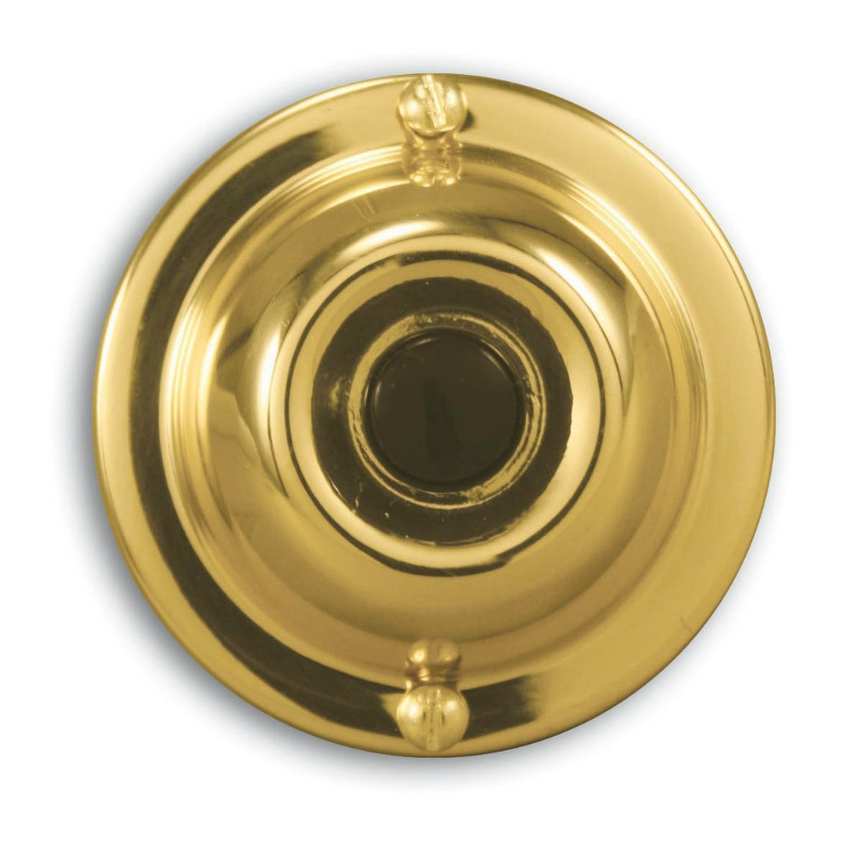 Heath Zenith® SL-913-02 Wired Push Button with Polished Brass Finish, Metal