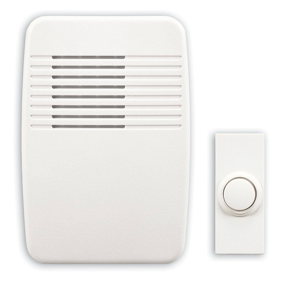 Heath Zenith® SL-7366-02 Wireless Doorbell Kit with 3-Sound Options, White Cover