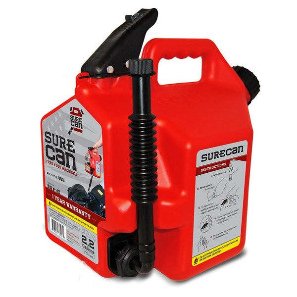 SureCan SUR22G1 Gasoline Can with Flexible Rotating Nozzle, 2.2 Gallon