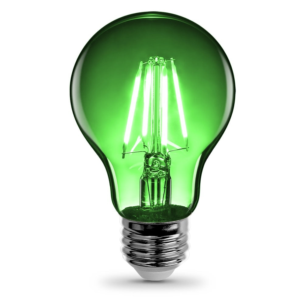 Feit Electric® A19/TG/LED Clear Glass Green LED Filament Light Bulb, A19, 4.5W