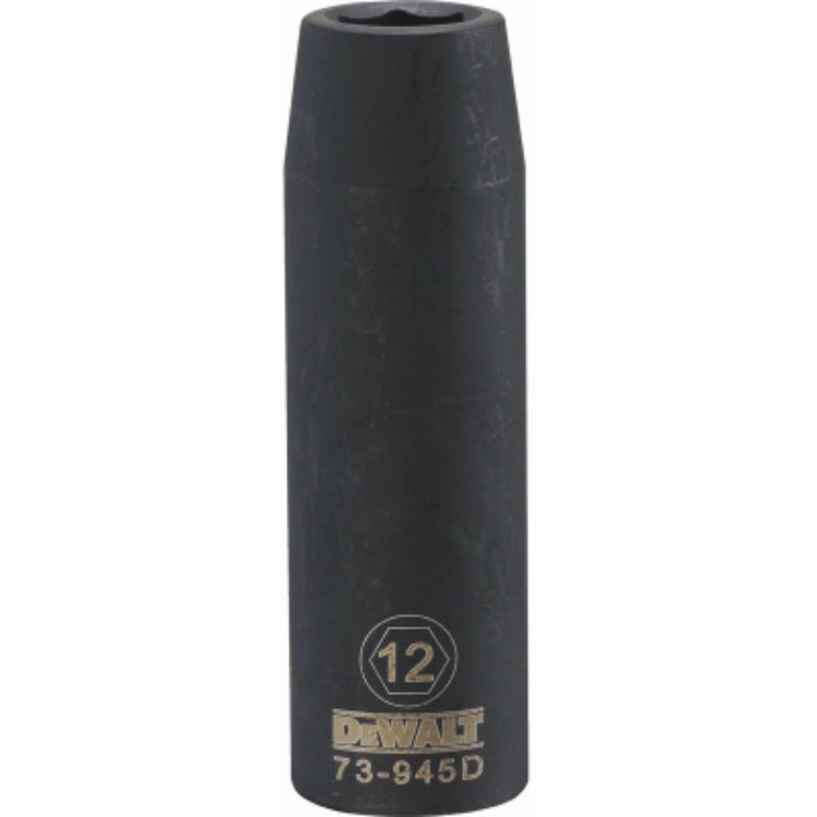 DeWalt® DWMT73945OSP Deep Metric Impact Sockets, 6-Pt, 1/2" Drive, 12 mm