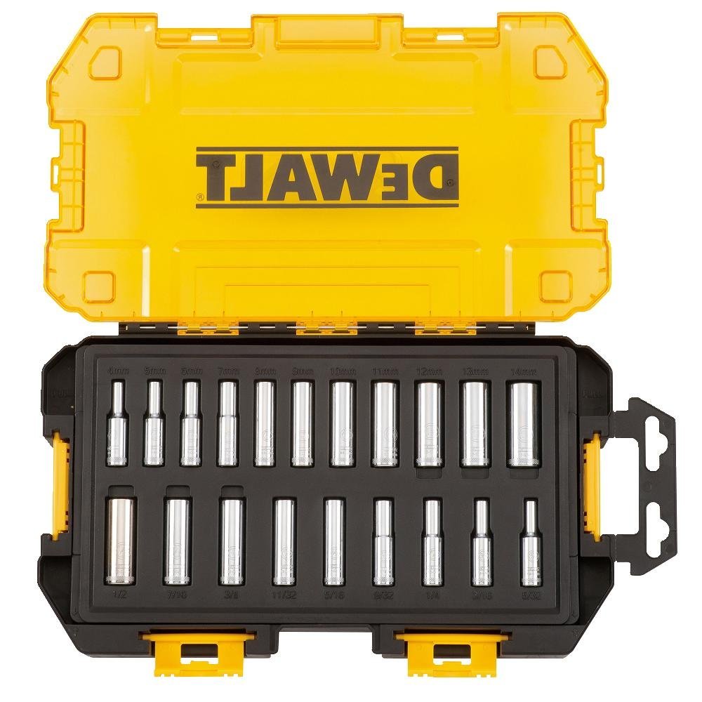 DeWalt® DWMT73811 Deep Combination Socket Set, 1/4" Drive, 20-Piece