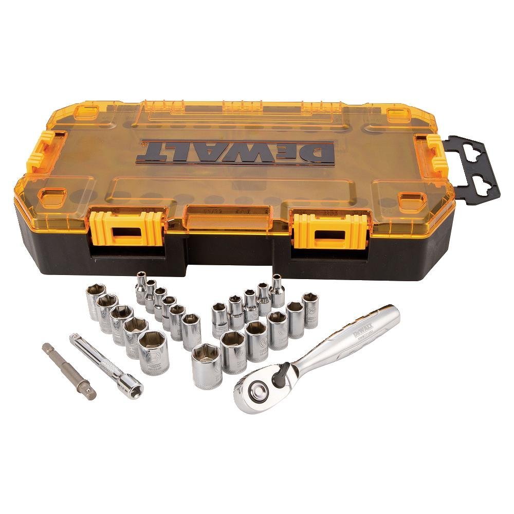DeWalt® DWMT73805 Chrome Vanadium Steel Socket Set, 1/4" Drive, 25-Piece