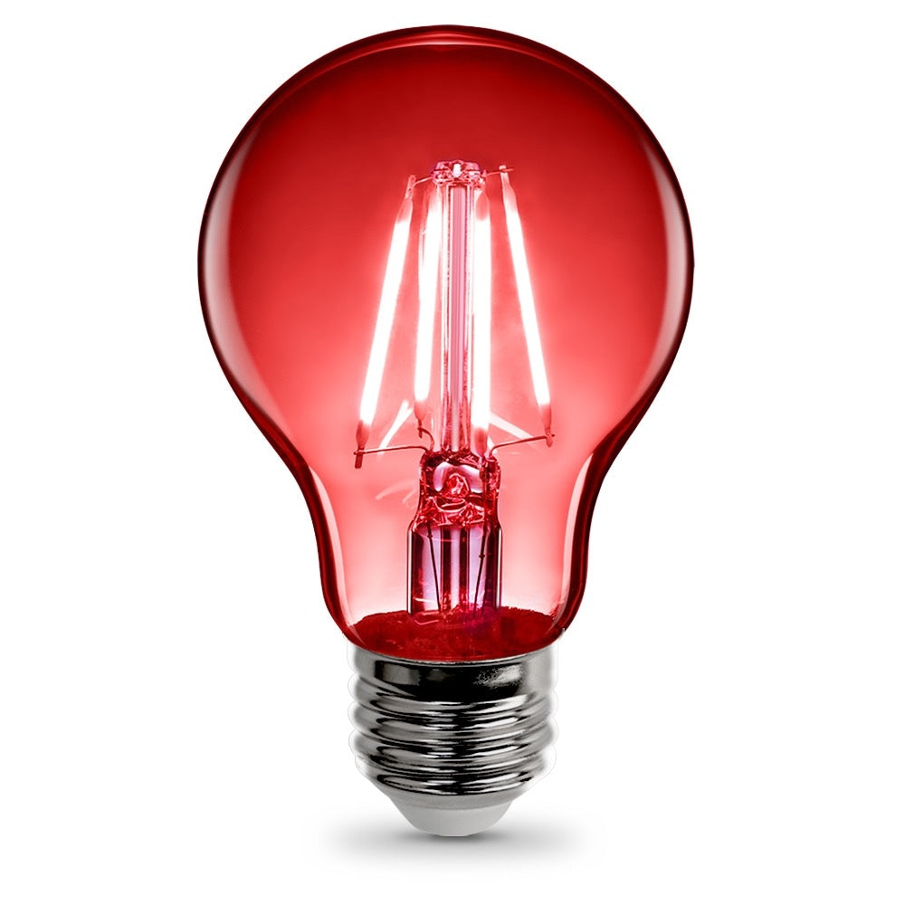 Feit Electric® A19/TR/LED Clear Glass Red LED Filament Light Bulb, A19, 4.5 Watt