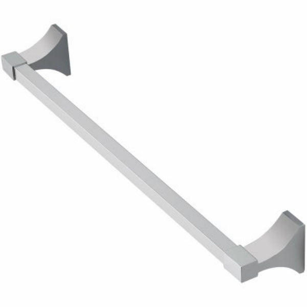 Homepointe 228233 Chrome Towel Bar with Brass Base, 18"