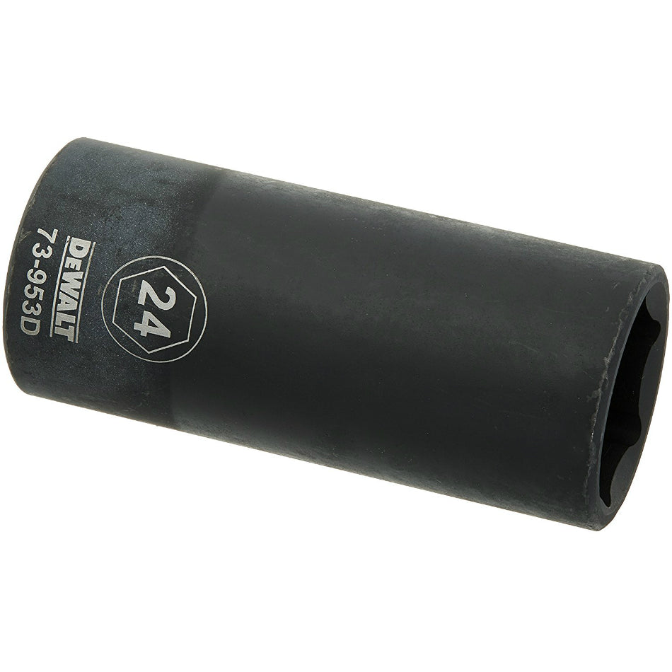DeWalt® DWMT73953OSP Deep Metric Impact Sockets, 6-Pt, 1/2" Drive, 24 mm