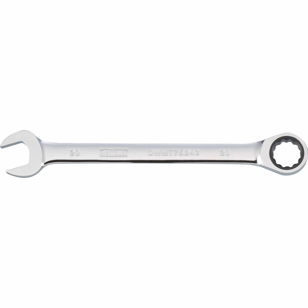DeWalt® DWMT75243OSP Metric Ratcheting Combination Wrench, Polished Chrome, 20 mm