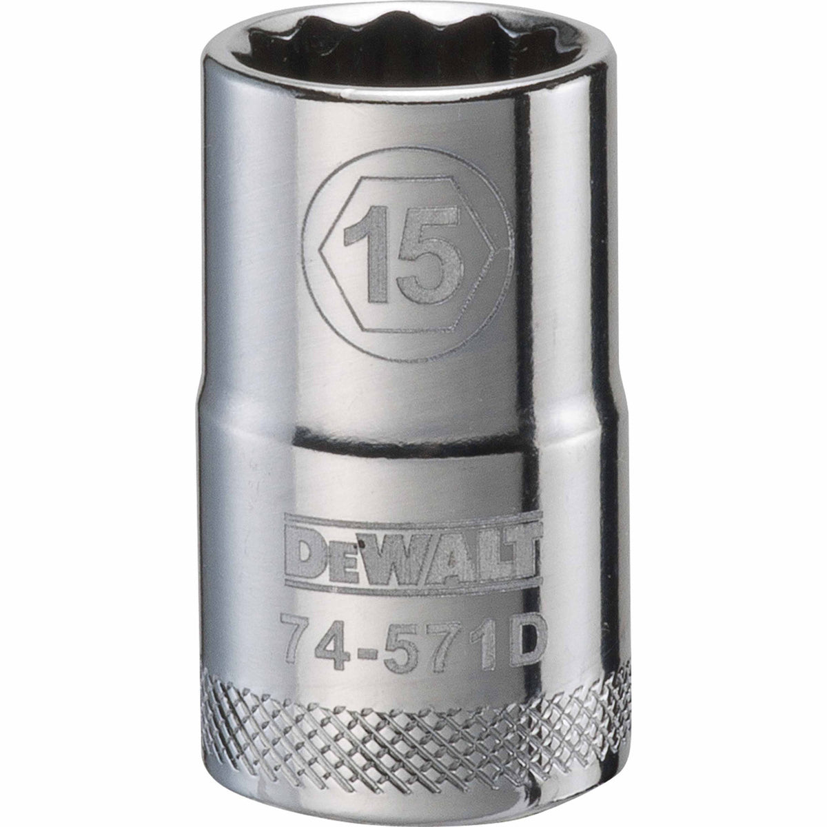 DeWalt® DWMT74571OSP Steel 12-Point 1/2" Drive Shallow Socket, 15 mm