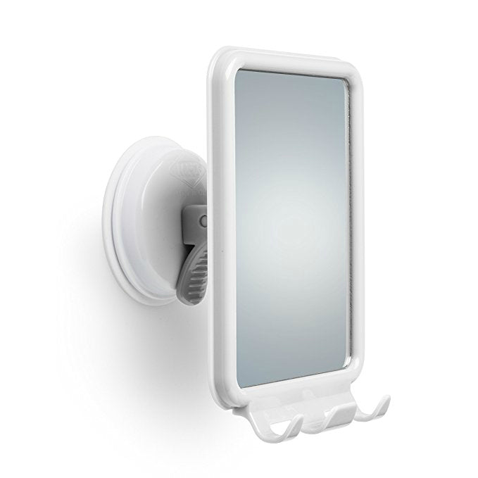 Mommy's Helper™ 10161 Safe-Er-Grip™ Shower Mirror w/ 2-Hooks for Razors, White
