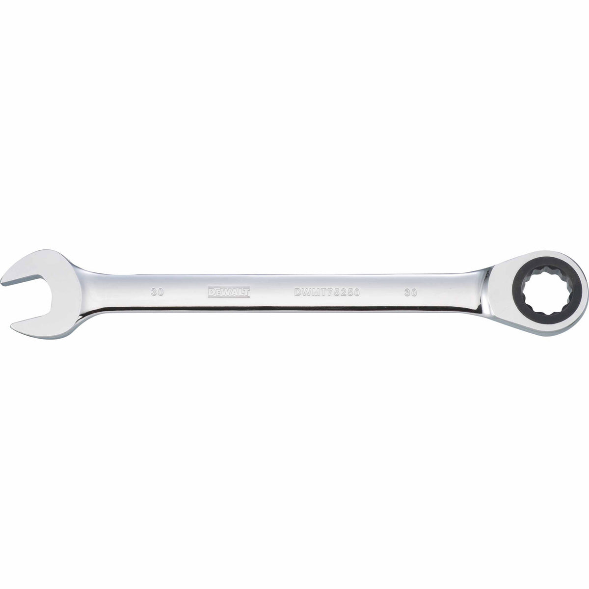 DeWalt® DWMT75250OSP Metric Ratcheting Combination Wrench, Polished Chrome, 30 mm