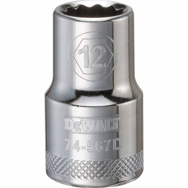 DeWalt® DWMT74567OSP Steel 12-Point 1/2" Drive Shallow Socket, 12 mm