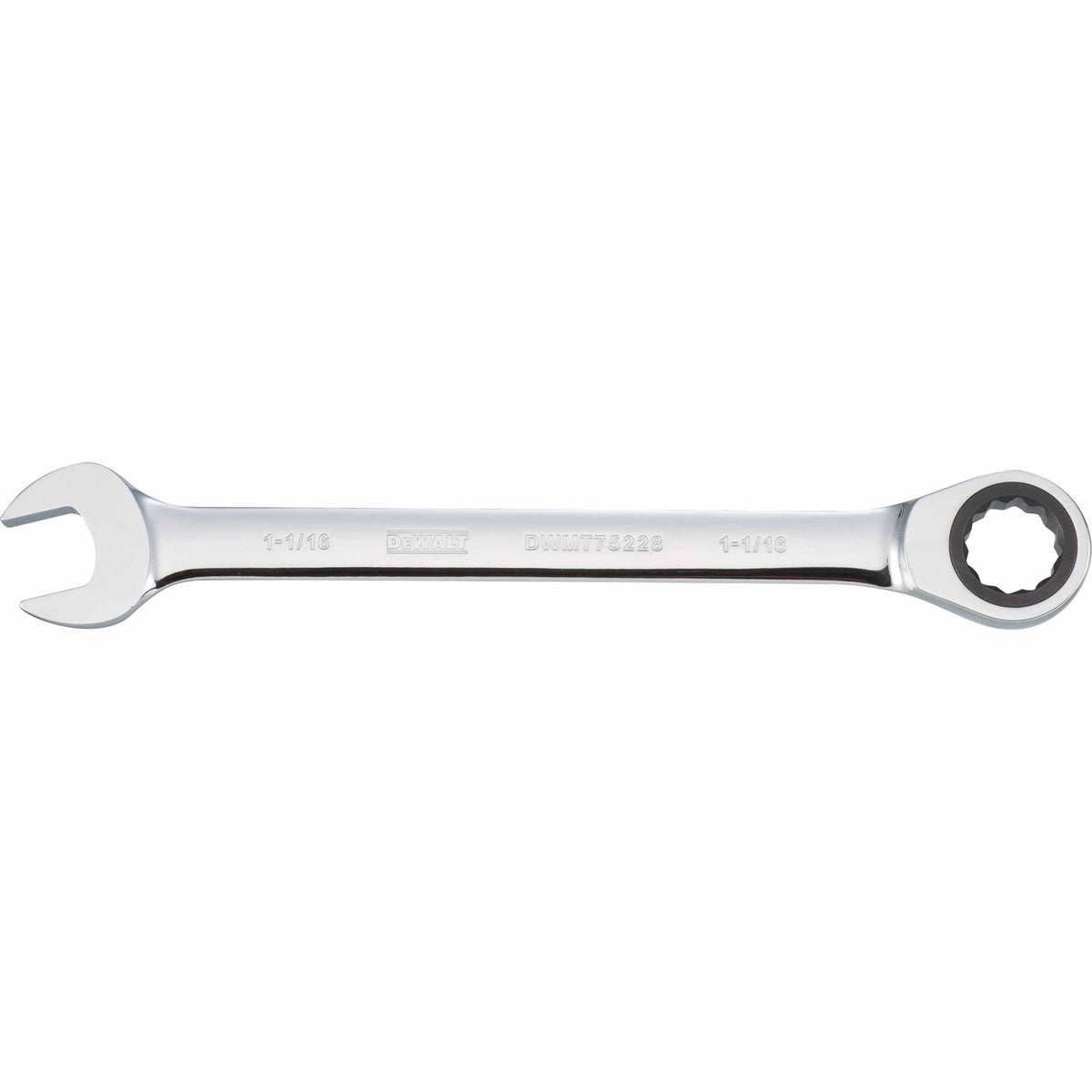 DeWalt® DWMT75228OSP Ratcheting Combination Wrench, Polished Chrome, 1-1/16"