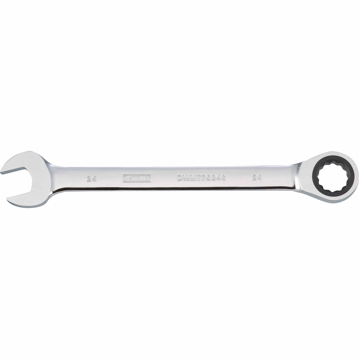 DeWalt® DWMT75246OSP Metric Ratcheting Combination Wrench, Polished Chrome, 24 mm