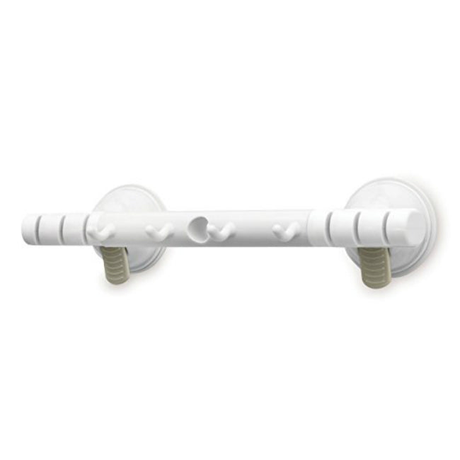 Mommy's Helper™ 70577 Safe-Er-Grip™ Brush Holder Bar w/ 6-Slots & 4-Hooks, White