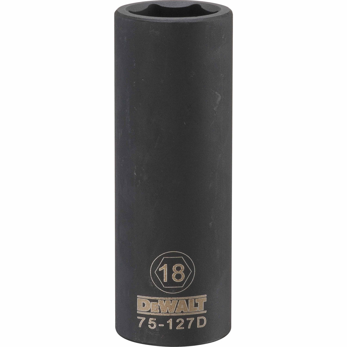 DeWalt® DWMT75127OSP 6-Point 1/2" Drive Metric Deep Impact Socket, Black, 18 mm