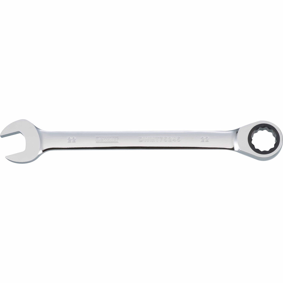 DeWalt® DWMT75245OSP Metric Ratcheting Combination Wrench, Polished Chrome, 22 mm