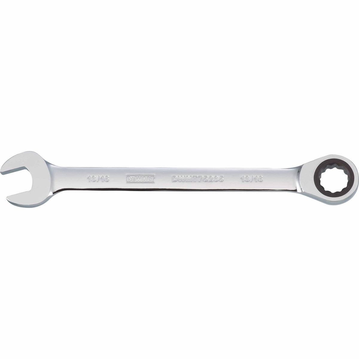 DeWalt® DWMT75235OSP Ratcheting Combination Wrench, Polished Chrome, 13/16"