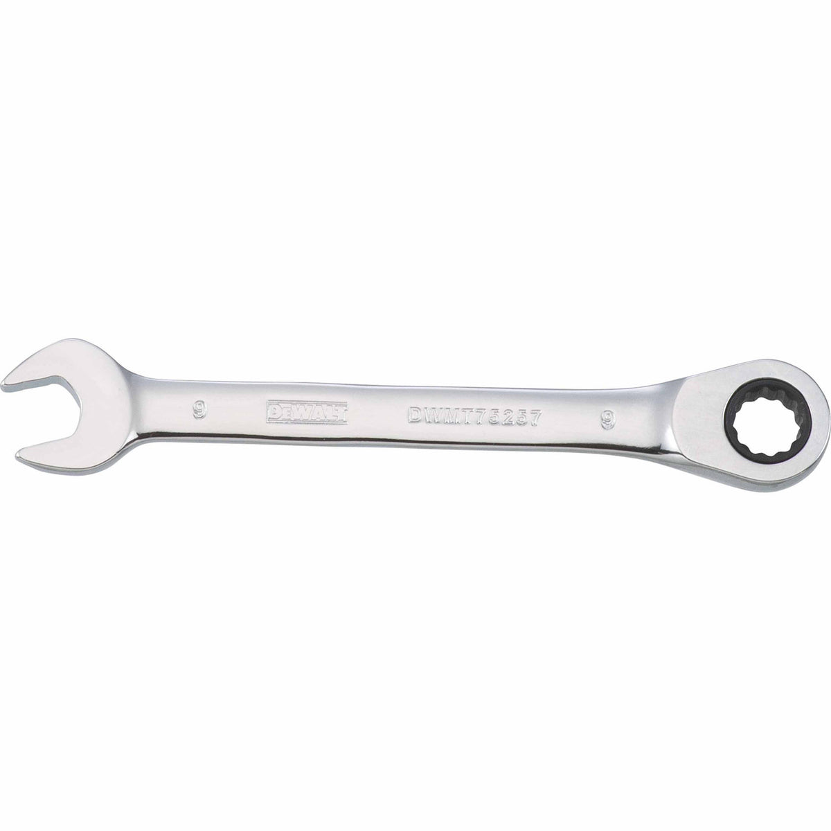 DeWalt® DWMT75257OSP Metric Ratcheting Combination Wrench, Polished Chrome, 9 mm