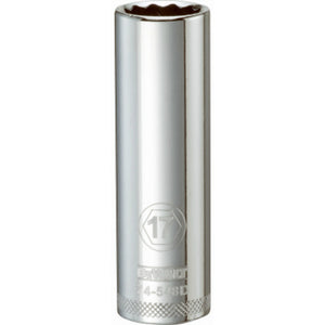 DeWalt® DWMT74548OSP 12-Point 1/2" Drive Deep Metric Socket, Chrome, 17 mm