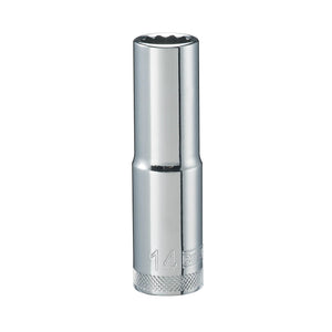 DeWalt® DWMT74544OSP Polished Chrome Vanadium Deep Metric Sockets, 1/2", 14 mm
