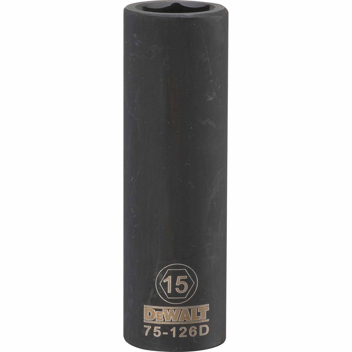 DeWalt® DWMT75126OSP 6-Point 1/2" Drive Metric Deep Impact Socket, Black, 15 mm