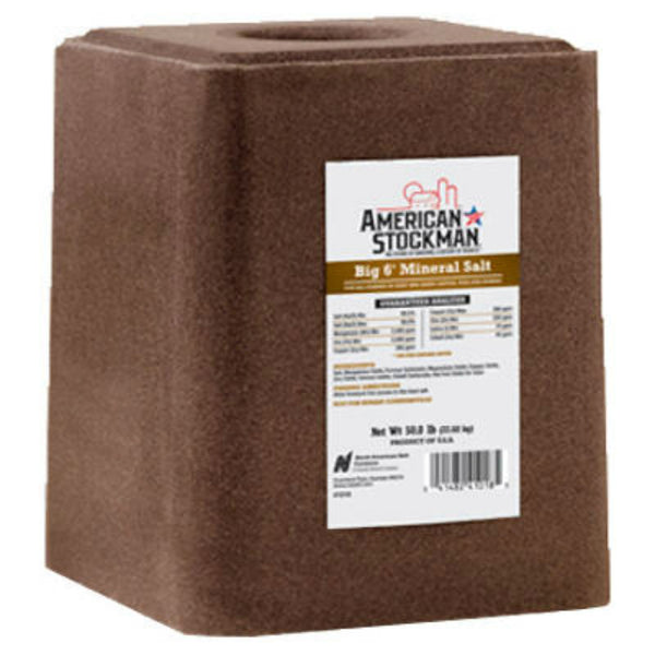 American Stockman® 41018T Big 6® Trace Mineral Block Ag Salt, 50 Lbs