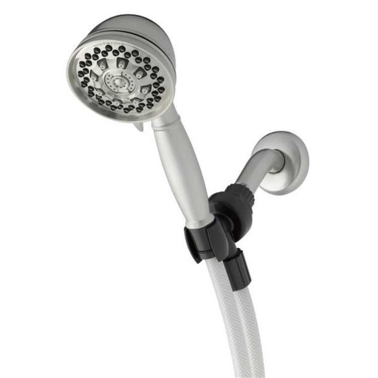 Waterpik XAT-649T Fixed Mount Shower Head w/6-Spray Setting, Brush-Nickel, 2 GPM