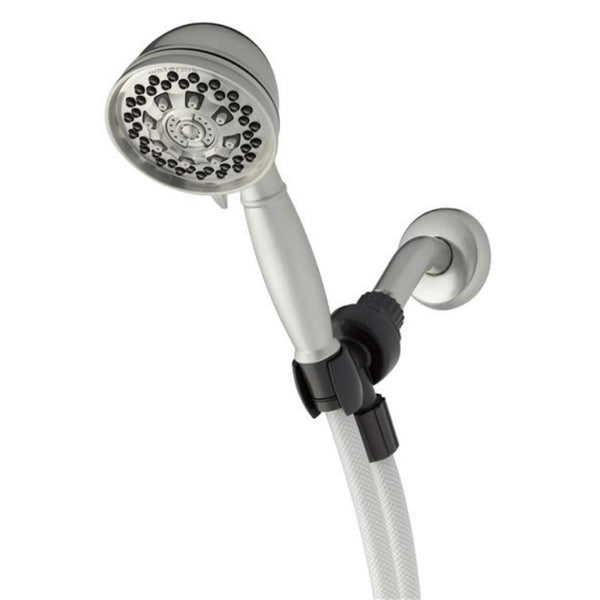 Waterpik XAT-649T Fixed Mount Shower Head w/6-Spray Setting, Brush-Nickel, 2 GPM