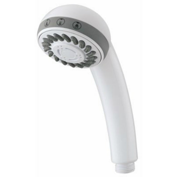 HomePointe 228617 Adjustable Hand Held Shower Head, Plastic, White