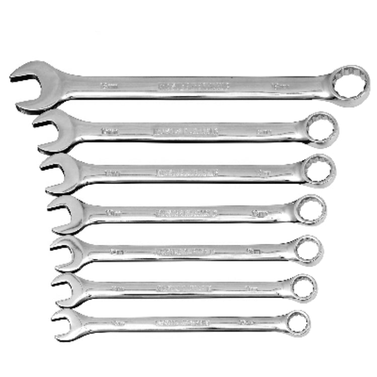 Master Mechanic® 34047 Metric Combination Wrench Set, Full Polish, 7-Piece