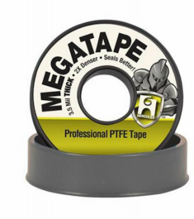 Hercules® 15050D Megatape Professional PTFE Tape, Gray, 35 Mils, 1/2" x 260'