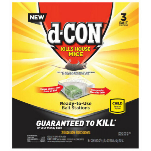 d-CON® 1920098342 Disposable Corner Fit Bait Stations, 3 Count