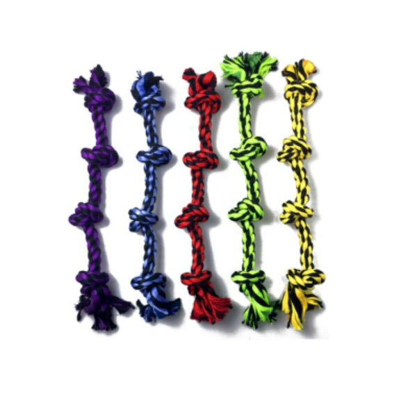Multipet 29525 Nuts for Knots™ 4-Knot Rope Dog Toy, Assorted Colors, 25"