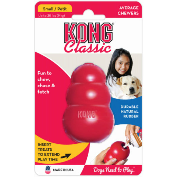 Kong T3 Classic All-Natural Rubber Dog Toy, Red, Small