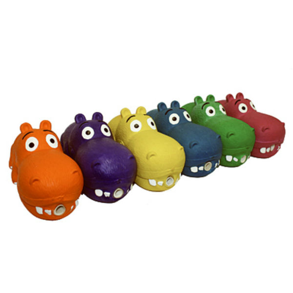 Multipet 61012 Glob-Opotamus™ Hippo Latex Dog Toy, Assorted Colors, 8"