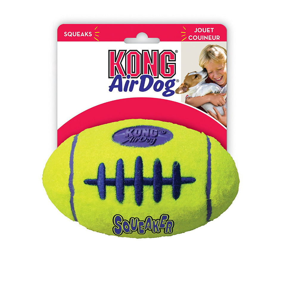 Kong ASFB1 AirDog Squeaker Fun & Bouncy Football Shaped Dog Toy, Large