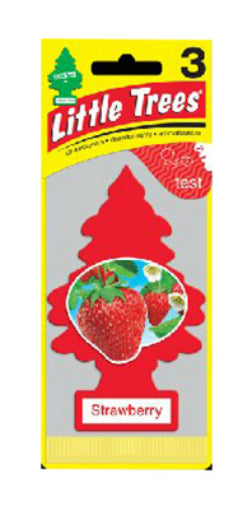 Little Trees® U3S-32012 Pine Tree Shape Air Freshener, Strawberry, 3 Pack