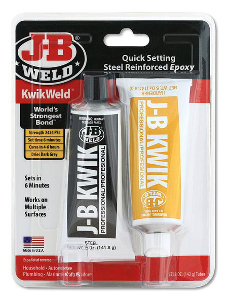 J-B Weld® 8271 KwikWeld™ Quick Setting Steel Reinforced Epoxy Twin Tube, 10 Oz