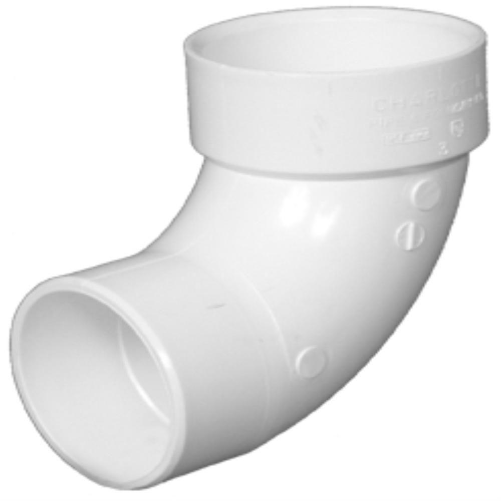 Charlotte Pipe PVC-00302-1000HA DWV 90-Degree Schedule 40 Street Elbow, 2"